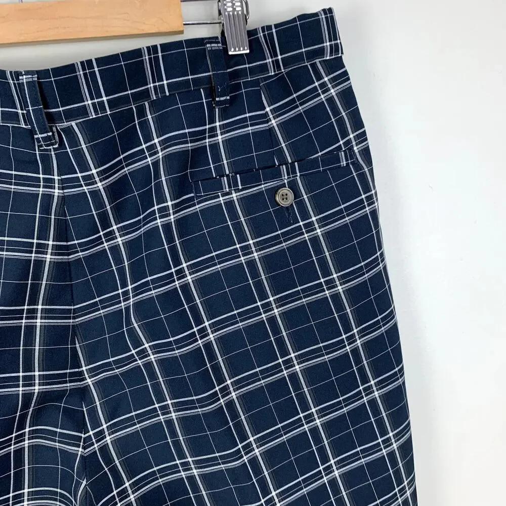 Haggar Moisture-Wicking Golf Plaid Shorts Men's Size 38